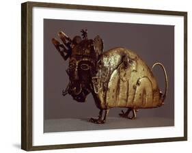 Zoomorphic Figurine in Molten Gold Lost Wax-null-Framed Giclee Print