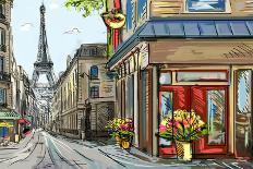 Street in Paris - Illustration-ZoomTeam-Stretched Canvas