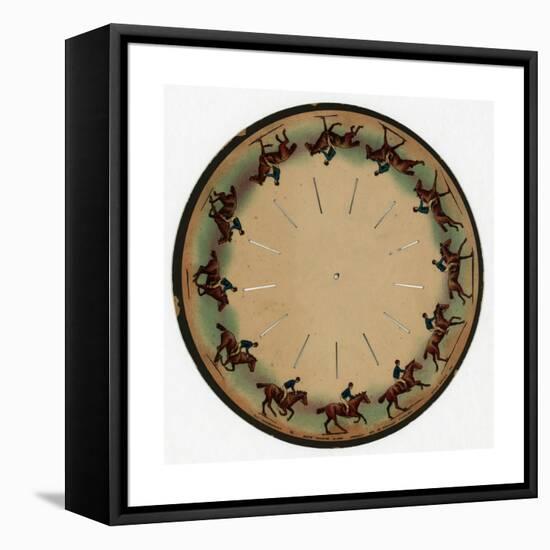 Zoopraxiscopeby with Galloping Horse-Eadweard Muybridge-Framed Stretched Canvas