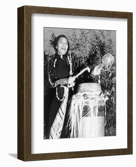 Zora Neale Hurston, African American Author and Folklorist, Beating the Hountar, or Mama Drum, 1937-null-Framed Art Print