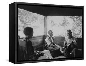 Zora Neale Hurston, Rochelle French, and Gabriel Brown, in Eatonville, Florida Recording, 1935-null-Framed Stretched Canvas