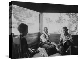 Zora Neale Hurston, Rochelle French, and Gabriel Brown, in Eatonville, Florida Recording, 1935-null-Stretched Canvas