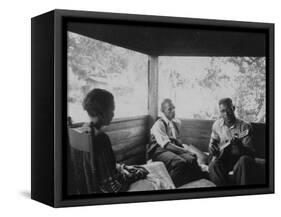 Zora Neale Hurston, Rochelle French, and Gabriel Brown, in Eatonville, Florida Recording, 1935-null-Framed Stretched Canvas