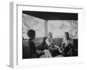 Zora Neale Hurston, Rochelle French, and Gabriel Brown, in Eatonville, Florida Recording, 1935-null-Framed Art Print