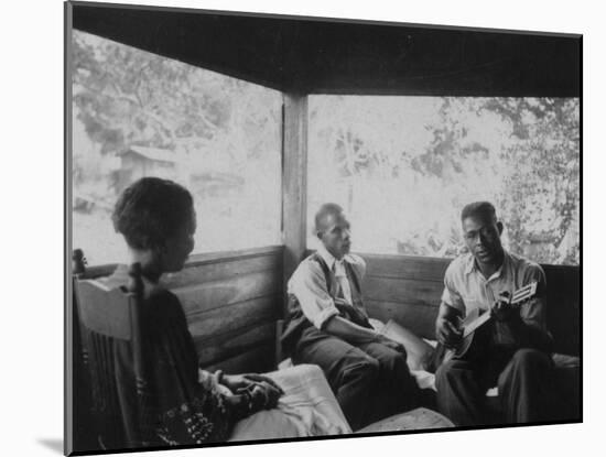 Zora Neale Hurston, Rochelle French, and Gabriel Brown, in Eatonville, Florida Recording, 1935-null-Mounted Art Print