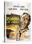 Zorba the Greek, (AKA Zorba Le Grec), Anthony Quinn on French Poster Art, 1964-null-Stretched Canvas