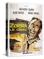 Zorba the Greek, (AKA Zorba Le Grec), Anthony Quinn on French Poster Art, 1964-null-Stretched Canvas