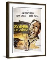 Zorba the Greek, (AKA Zorba Le Grec), Anthony Quinn on French Poster Art, 1964-null-Framed Art Print