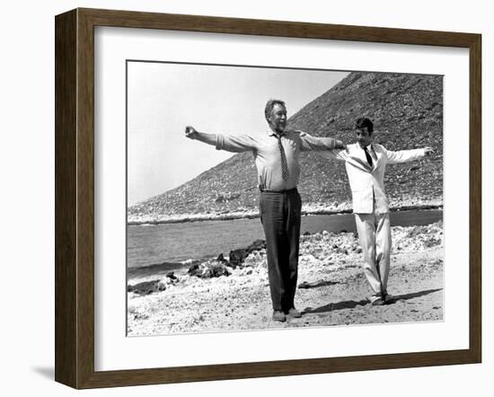 Zorba the Greek, Anthony Quinn, Alan Bates, 1964-null-Framed Premium Photographic Print