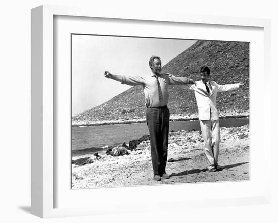 Zorba the Greek, Anthony Quinn, Alan Bates, 1964-null-Framed Premium Photographic Print