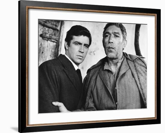 Zorba the Greek, L-R, Alan Bates, Anthony Quinn, 1964-null-Framed Photo