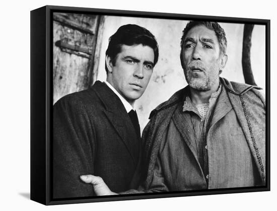 Zorba the Greek, L-R, Alan Bates, Anthony Quinn, 1964-null-Framed Stretched Canvas