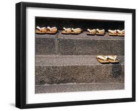 Zori Sandals on Steps of a Shrine, Kyoto, Japan-Nancy & Steve Ross-Framed Photographic Print