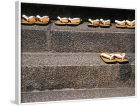 Zori Sandals on Steps of a Shrine, Kyoto, Japan-Nancy & Steve Ross-Framed Photographic Print