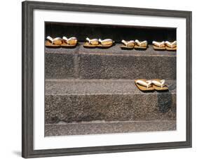 Zori Sandals on Steps of a Shrine, Kyoto, Japan-Nancy & Steve Ross-Framed Photographic Print