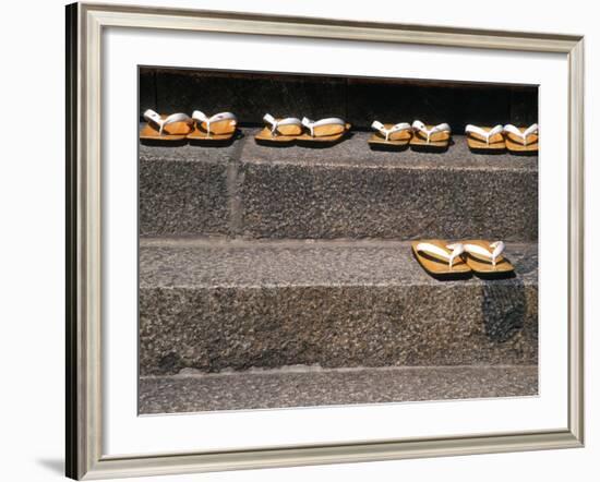 Zori Sandals on Steps of a Shrine, Kyoto, Japan-Nancy & Steve Ross-Framed Photographic Print