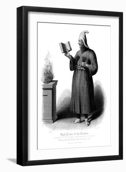 Zoroastrian High Priest Reciting before the Sacred Fire, 19th Century-null-Framed Giclee Print