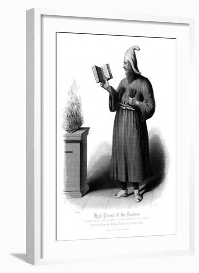 Zoroastrian High Priest Reciting before the Sacred Fire, 19th Century-null-Framed Giclee Print