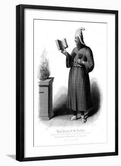 Zoroastrian High Priest Reciting before the Sacred Fire, 19th Century-null-Framed Giclee Print