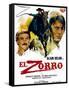 Zorro, (AKA El Zorro), Right: Alain Delon on Spanish Poster Art, 1975.-null-Framed Stretched Canvas