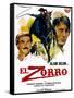 Zorro, (AKA El Zorro), Right: Alain Delon on Spanish Poster Art, 1975.-null-Framed Stretched Canvas