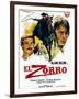 Zorro, (AKA El Zorro), Right: Alain Delon on Spanish Poster Art, 1975.-null-Framed Art Print