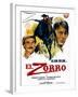 Zorro, (AKA El Zorro), Right: Alain Delon on Spanish Poster Art, 1975.-null-Framed Art Print