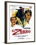 Zorro, (AKA El Zorro), Right: Alain Delon on Spanish Poster Art, 1975.-null-Framed Art Print