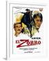 Zorro, (AKA El Zorro), Right: Alain Delon on Spanish Poster Art, 1975.-null-Framed Art Print