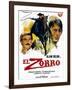 Zorro, (AKA El Zorro), Right: Alain Delon on Spanish Poster Art, 1975.-null-Framed Art Print