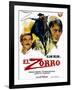 Zorro, (AKA El Zorro), Right: Alain Delon on Spanish Poster Art, 1975.-null-Framed Art Print