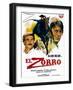 Zorro, (AKA El Zorro), Right: Alain Delon on Spanish Poster Art, 1975.-null-Framed Art Print