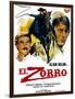 Zorro, (AKA El Zorro), Right: Alain Delon on Spanish Poster Art, 1975.-null-Framed Art Print