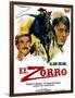 Zorro, (AKA El Zorro), Right: Alain Delon on Spanish Poster Art, 1975.-null-Framed Art Print