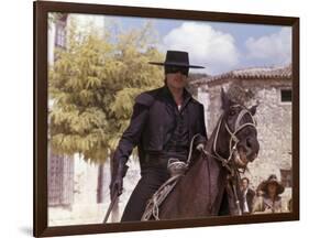 Zorro by Duccio Tessari with Alain Delon, 1975 (photo)-null-Framed Photo