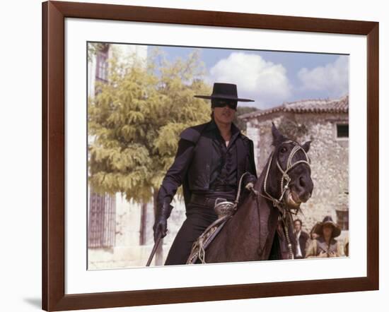 Zorro by Duccio Tessari with Alain Delon, 1975 (photo)-null-Framed Photo