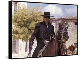 Zorro by Duccio Tessari with Alain Delon, 1975 (photo)-null-Framed Stretched Canvas