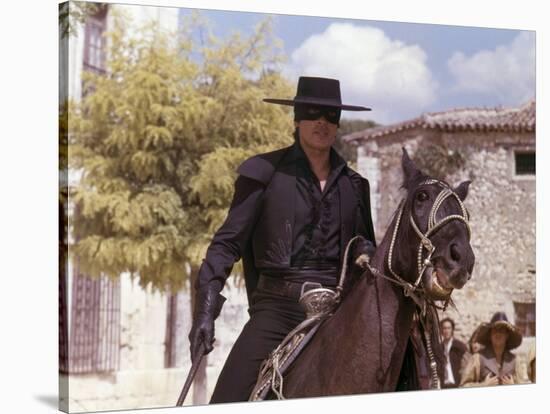 Zorro by Duccio Tessari with Alain Delon, 1975 (photo)-null-Stretched Canvas