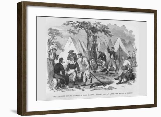 Zouaves Get a Shave in Camp Mcginnis after Battle of Bomney-Frank Leslie-Framed Art Print