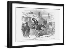 Zouaves Ride their Horses Thru Harper's Ferry-Frank Leslie-Framed Art Print