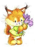 Baby Fox with Flowers-ZPR Int’L-Giclee Print