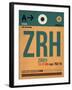 ZRH Zurich Luggage Tag 1-NaxArt-Framed Art Print