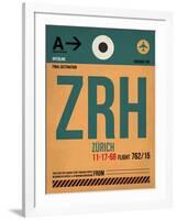 ZRH Zurich Luggage Tag 1-NaxArt-Framed Art Print