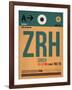 ZRH Zurich Luggage Tag 1-NaxArt-Framed Art Print