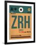 ZRH Zurich Luggage Tag 1-NaxArt-Framed Art Print