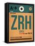 ZRH Zurich Luggage Tag 1-NaxArt-Framed Stretched Canvas