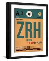 ZRH Zurich Luggage Tag 1-NaxArt-Framed Art Print