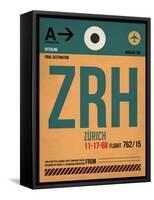 ZRH Zurich Luggage Tag 1-NaxArt-Framed Stretched Canvas