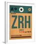 ZRH Zurich Luggage Tag 1-NaxArt-Framed Art Print