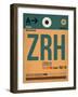 ZRH Zurich Luggage Tag 1-NaxArt-Framed Art Print